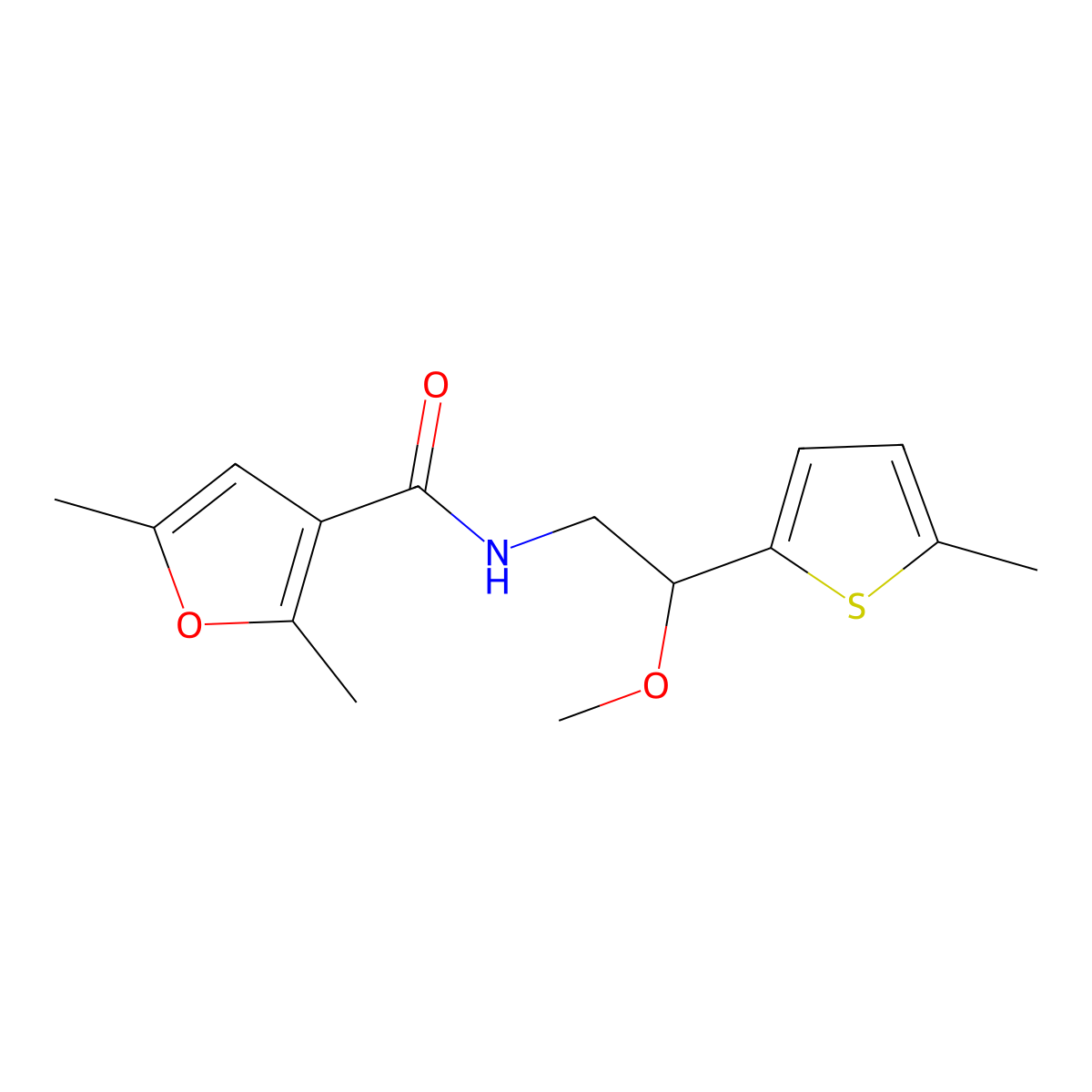 N-[2-Methoxy-2-(5-methylthiophen-2-YL)ethyl]-2,5-dimethylfuran-3-carboxamide molecular structure, CAS 1797092-09-1