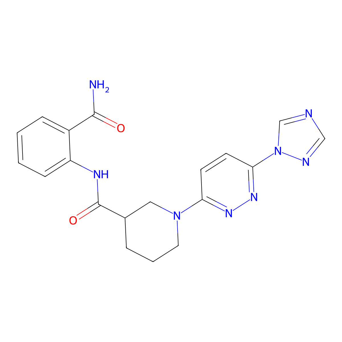 1-(6-(1H-1,2,4-triazol-1-yl)pyridazin-3-yl)-N-(2-carbamoylphenyl)piperidine-3-carboxamide molecular structure, CAS 1797092-33-1