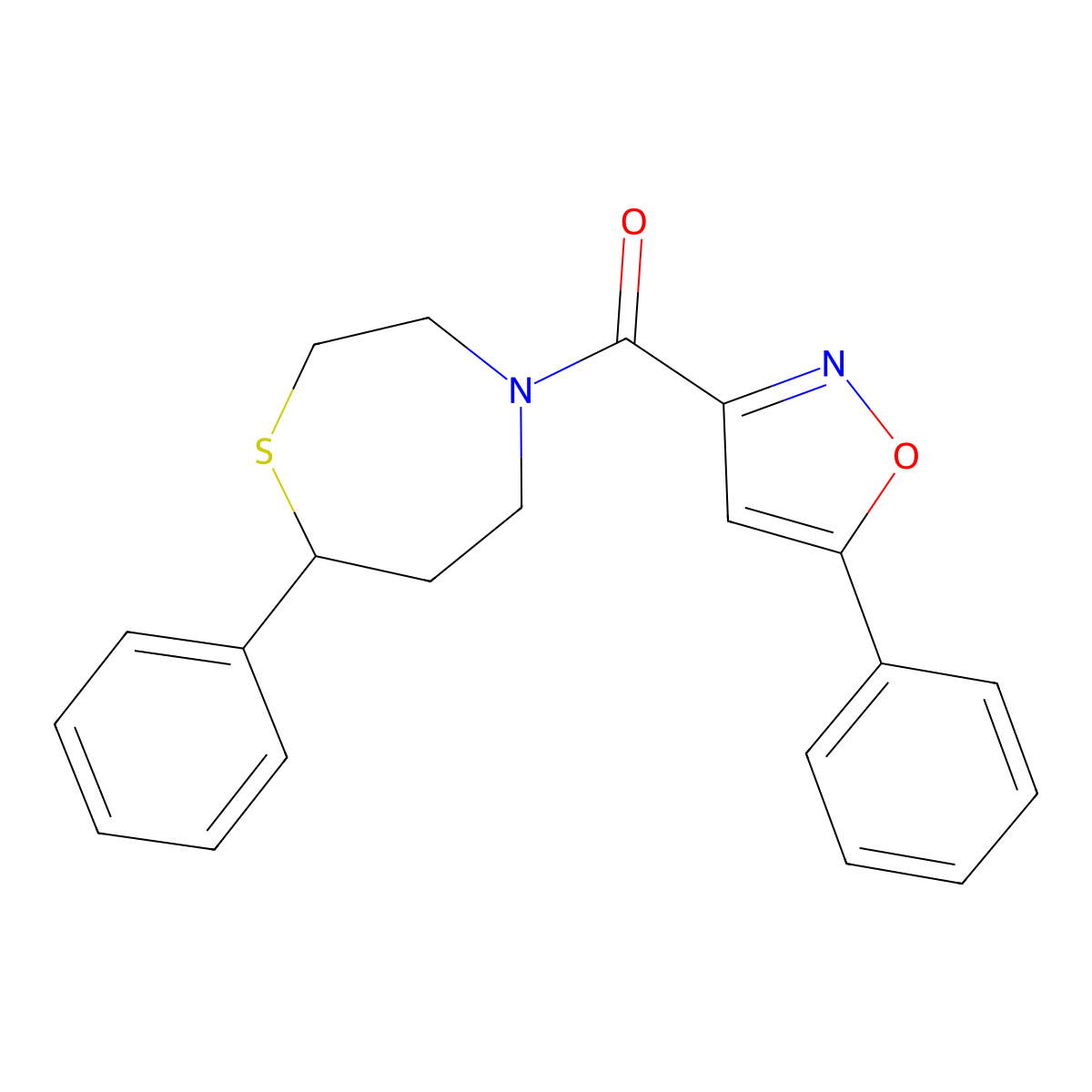 (7-Phenyl-1,4-thiazepan-4-yl)(5-phenylisoxazol-3-yl)methanone molecular structure, CAS 1797092-41-1