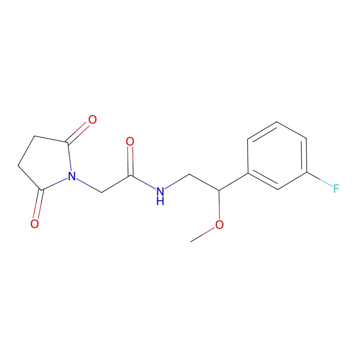 2-(2,5-dioxopyrrolidin-1-yl)-N-[2-(3-fluorophenyl)-2-methoxyethyl]acetamide molecular structure, CAS 1797092-44-4