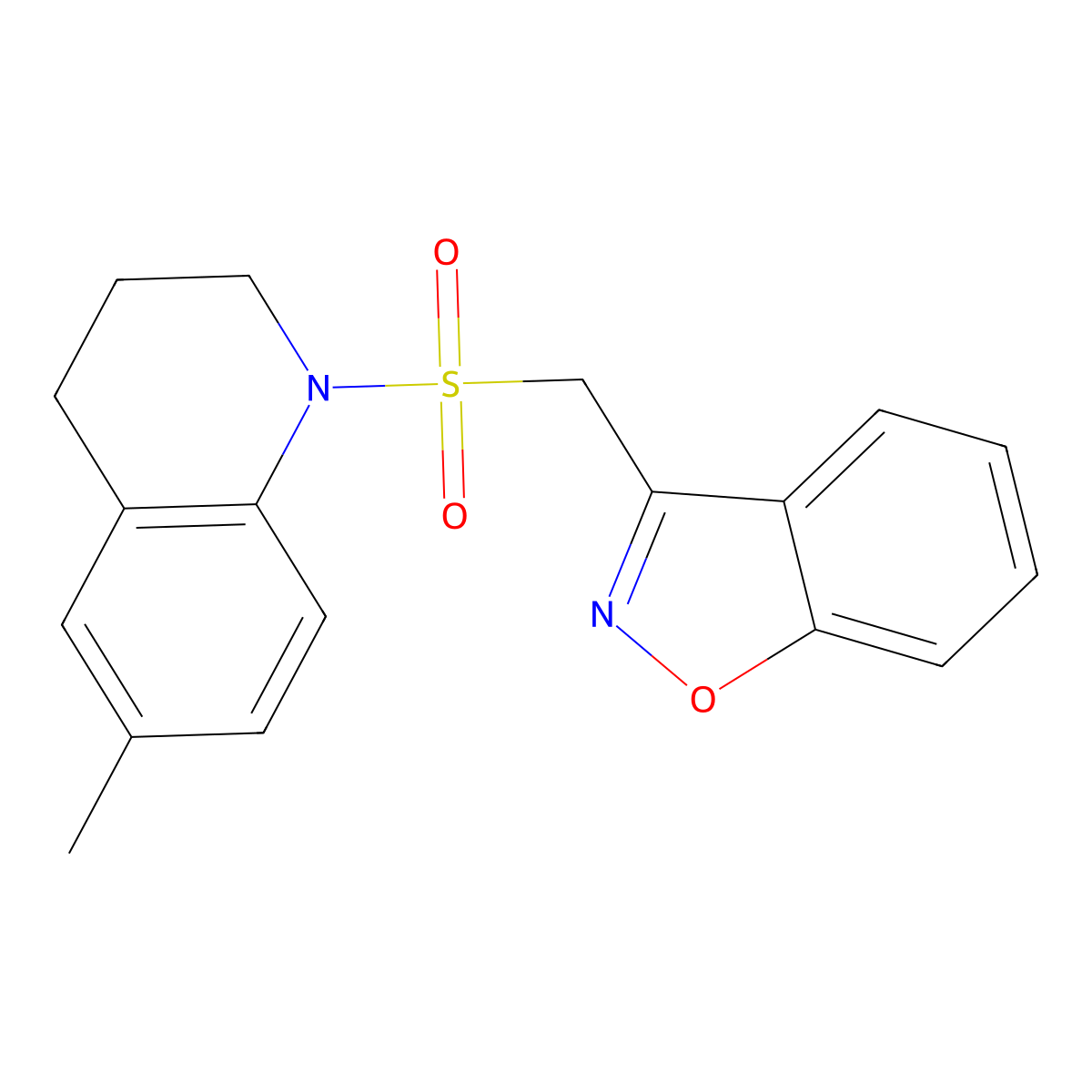 3-(((6-methyl-3,4-dihydroquinolin-1(2H)-yl)sulfonyl)methyl)benzo[d]isoxazole molecular structure, CAS 1797092-80-8