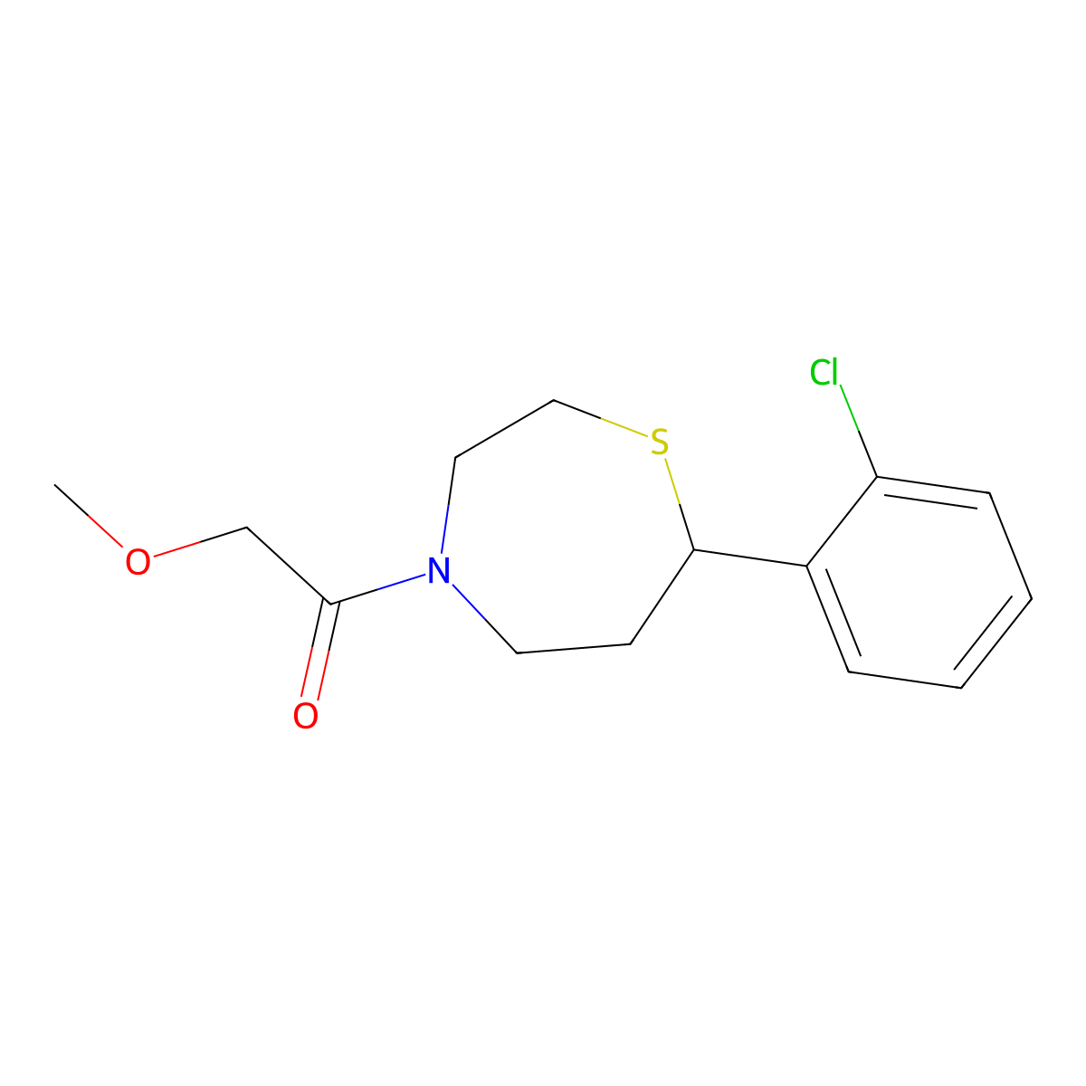1-(7-(2-Chlorophenyl)-1,4-thiazepan-4-yl)-2-methoxyethanone molecular structure, CAS 1797092-85-3