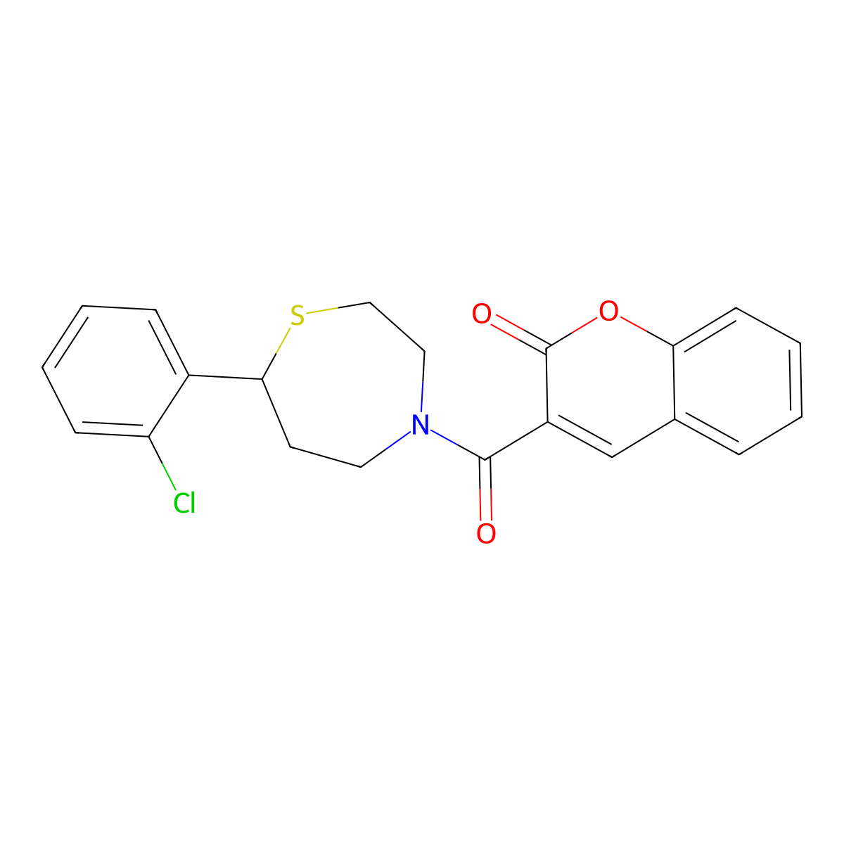 3-[7-(2-chlorophenyl)-1,4-thiazepane-4-carbonyl]-2H-chromen-2-one molecular structure, CAS 1797093-10-7