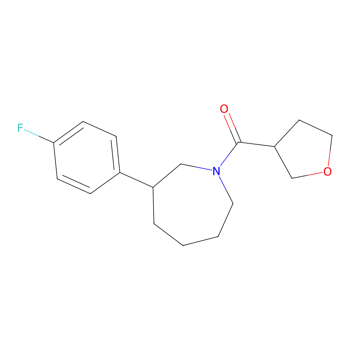 (3-(4-Fluorophenyl)azepan-1-yl)(tetrahydrofuran-3-yl)methanone molecular structure, CAS 1797093-27-6