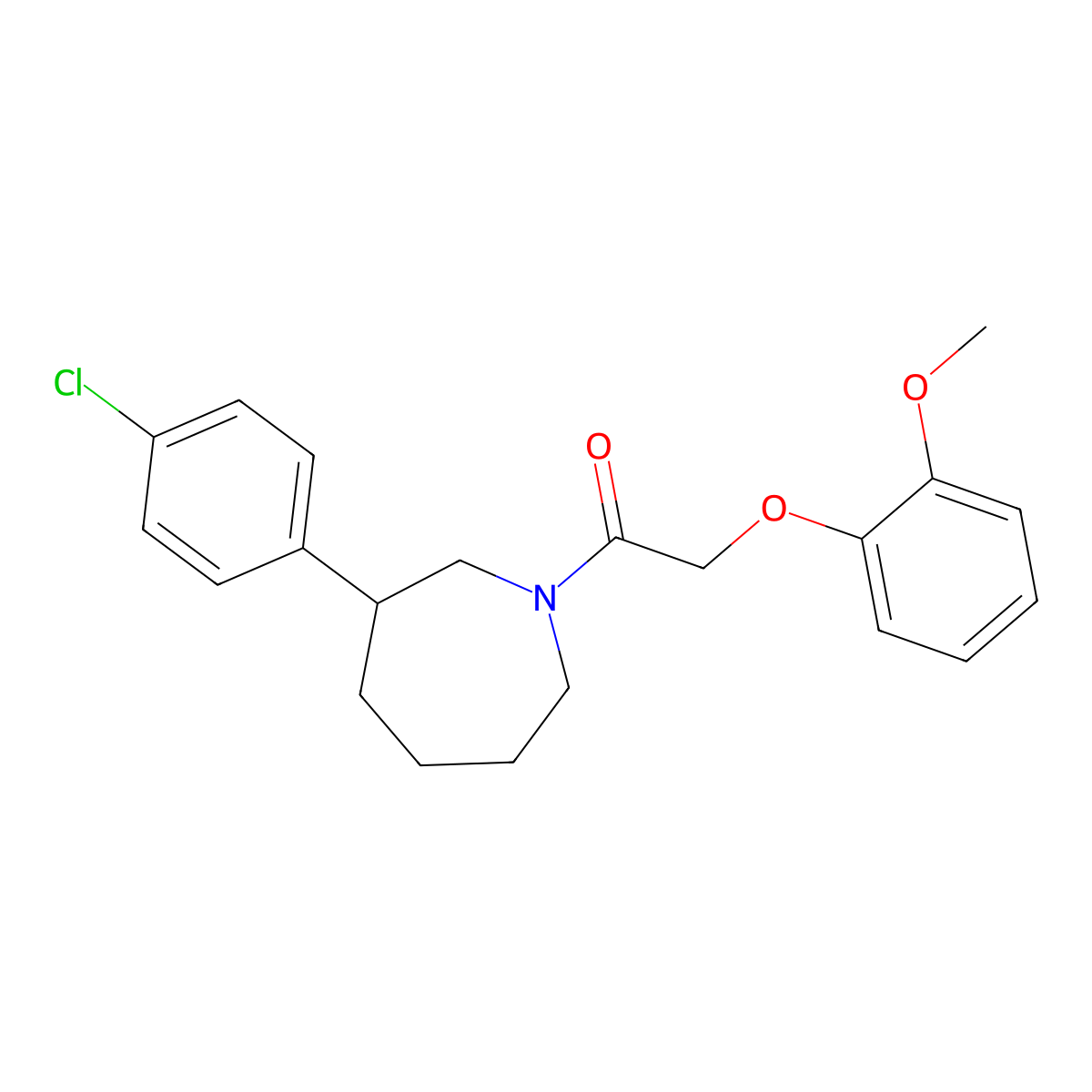 1-(3-(4-Chlorophenyl)azepan-1-yl)-2-(2-methoxyphenoxy)ethanone molecular structure, CAS 1797093-35-6