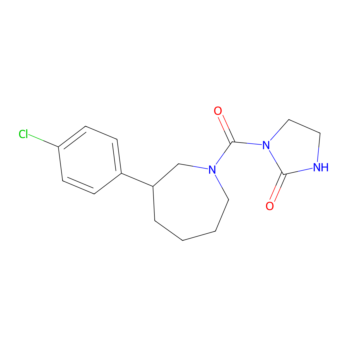 1-[3-(4-Chlorophenyl)azepane-1-carbonyl]imidazolidin-2-one molecular structure, CAS 1797093-42-5