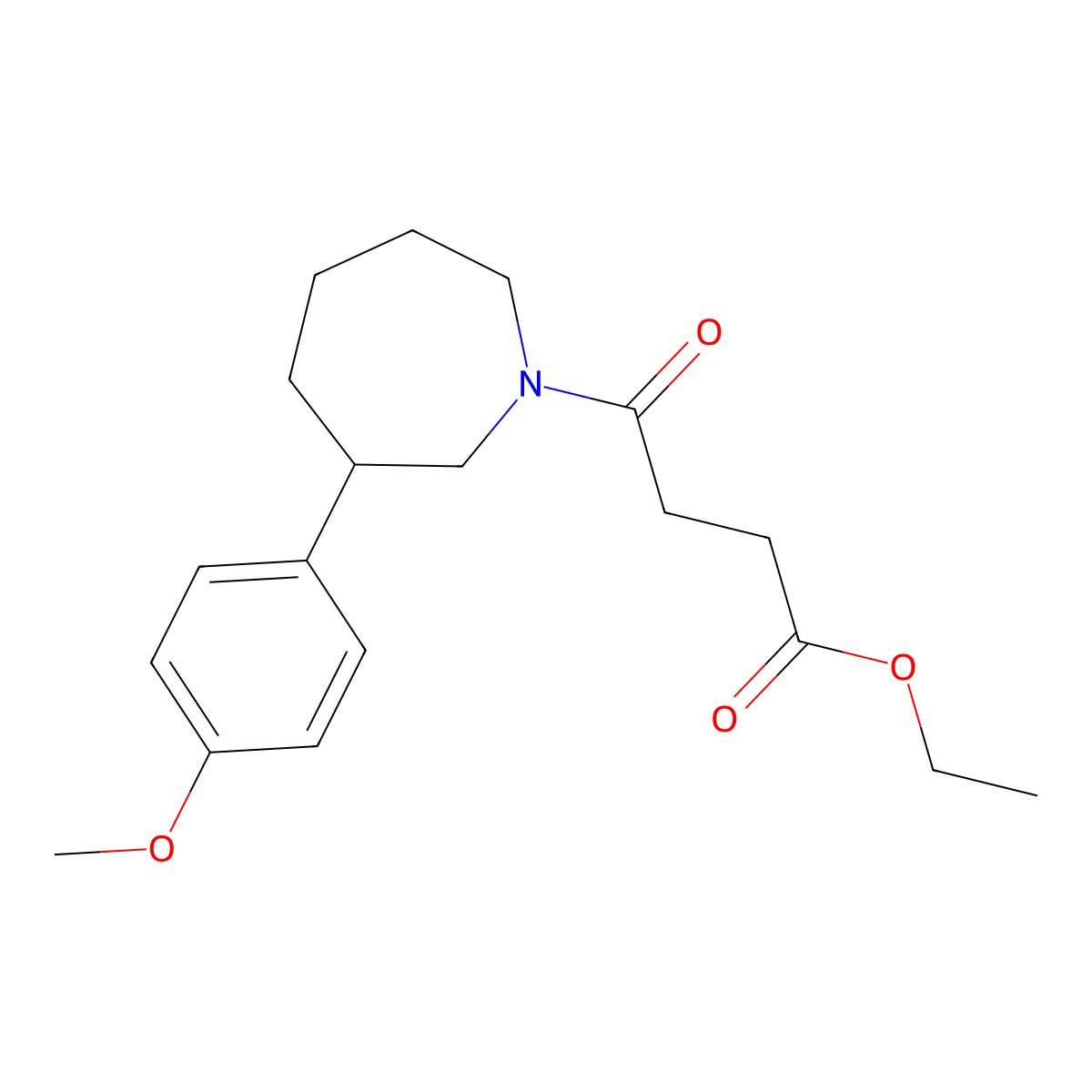 Ethyl 4-[3-(4-methoxyphenyl)azepan-1-yl]-4-oxobutanoate molecular structure, CAS 1797093-49-2