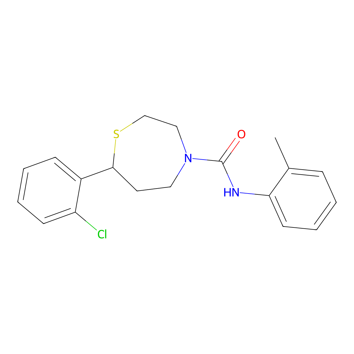 7-(2-chlorophenyl)-N-(o-tolyl)-1,4-thiazepane-4-carboxamide molecular structure, CAS 1797093-51-6