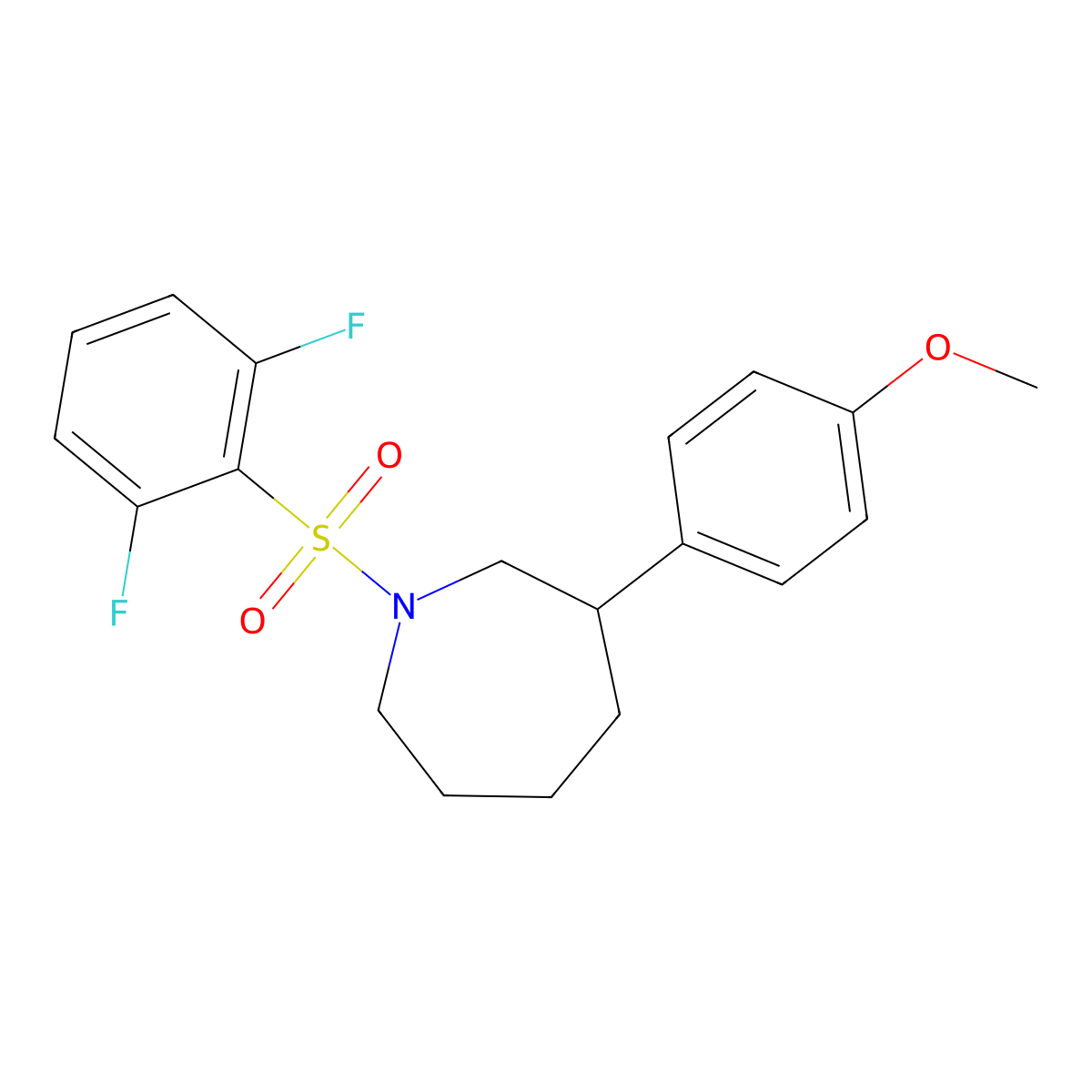 1-((2,6-Difluorophenyl)sulfonyl)-3-(4-methoxyphenyl)azepane molecular structure, CAS 1797093-58-3