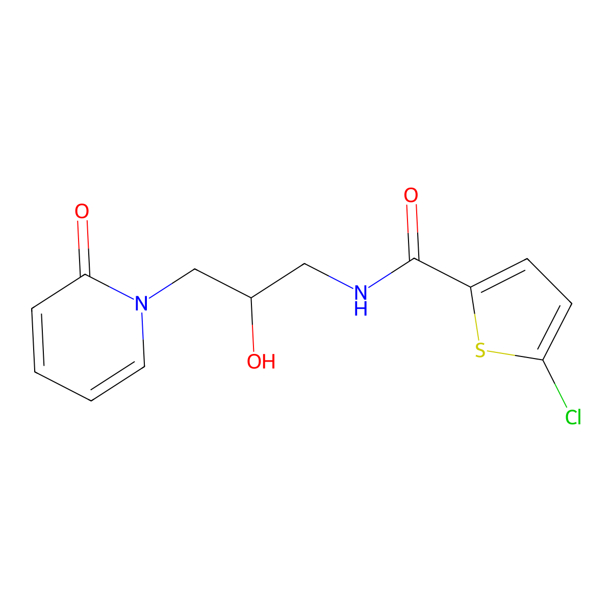 5-chloro-N-(2-hydroxy-3-(2-oxopyridin-1(2H)-yl)propyl)thiophene-2-carboxamide molecular structure, CAS 1797093-65-2