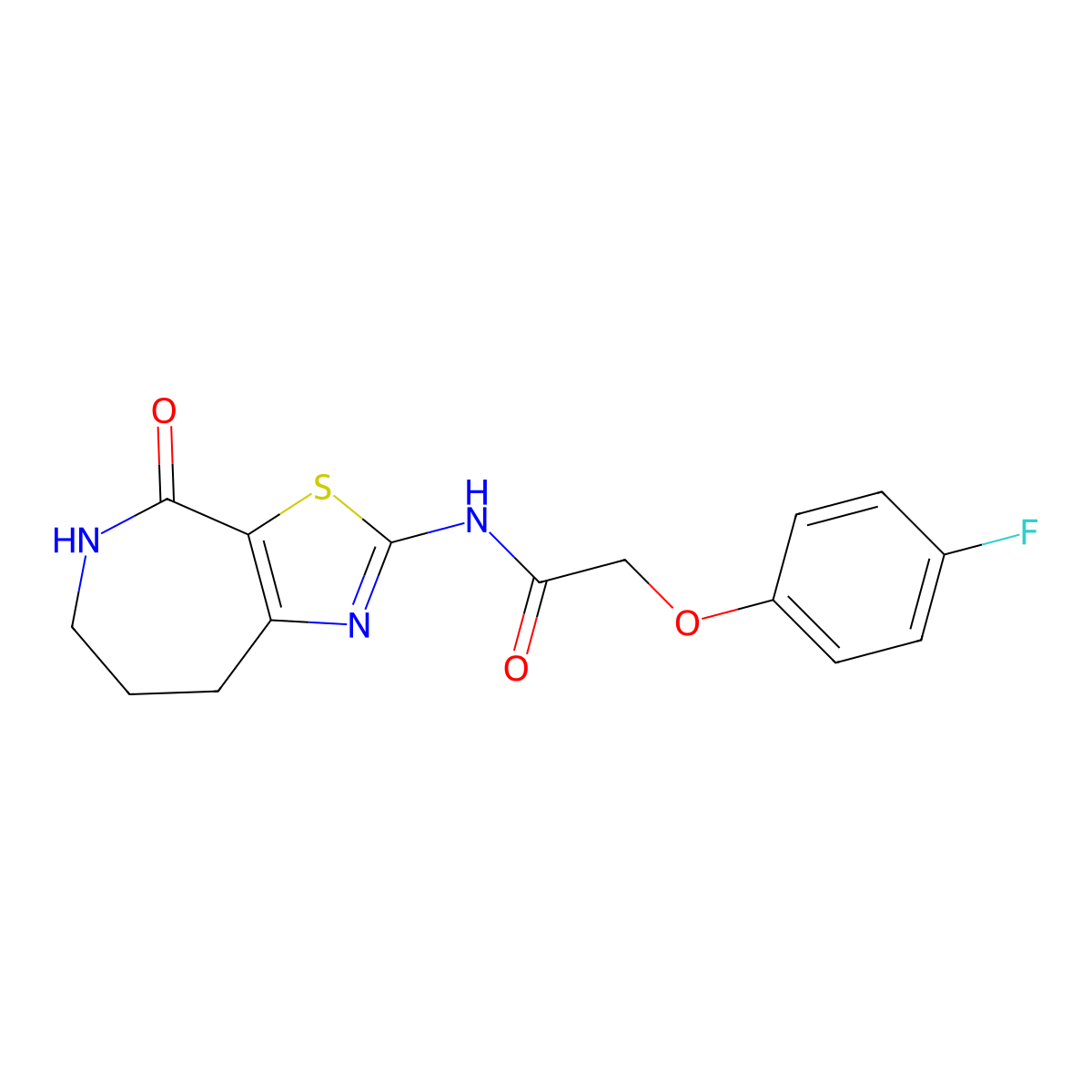 2-(4-fluorophenoxy)-N-(4-oxo-5,6,7,8-tetrahydro-4H-thiazolo[5,4-c]azepin-2-yl)acetamide molecular structure, CAS 1797093-73-2