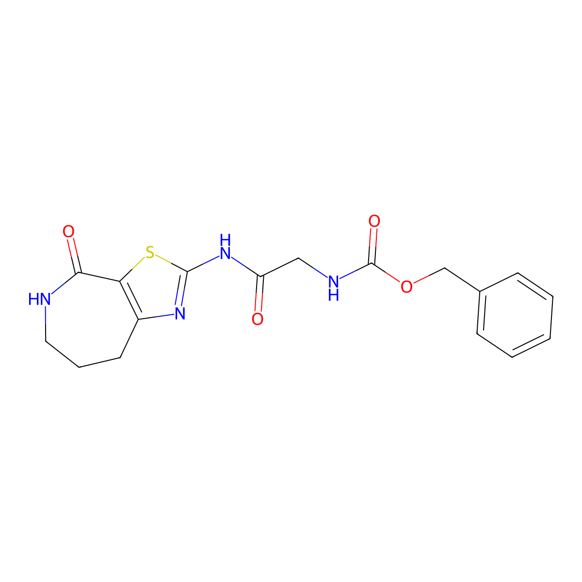 benzyl (2-oxo-2-((4-oxo-5,6,7,8-tetrahydro-4H-thiazolo[5,4-c]azepin-2-yl)amino)ethyl)carbamate molecular structure, CAS 1797093-87-8