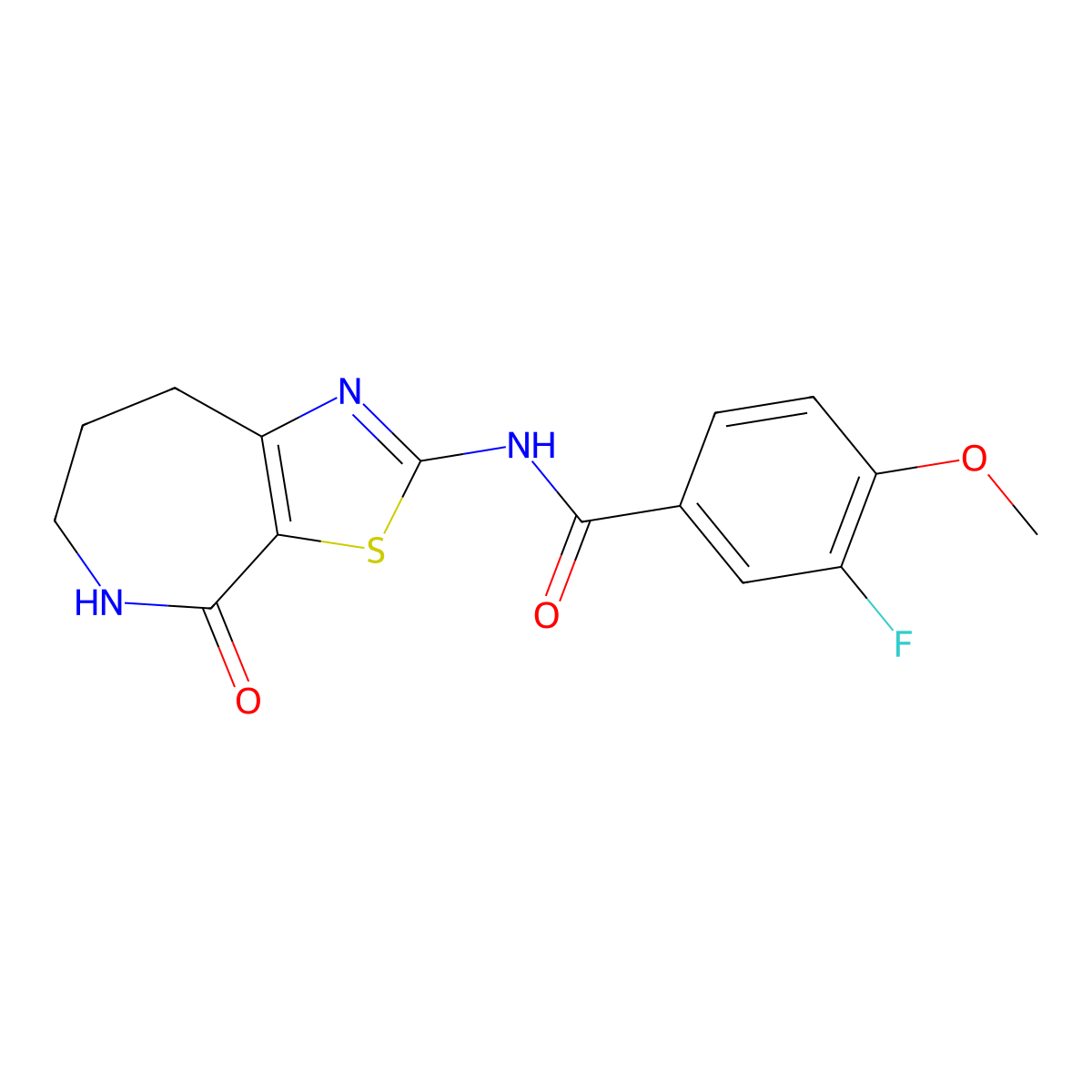 3-fluoro-4-methoxy-N-(4-oxo-5,6,7,8-tetrahydro-4H-thiazolo[5,4-c]azepin-2-yl)benzamide molecular structure, CAS 1797094-34-8