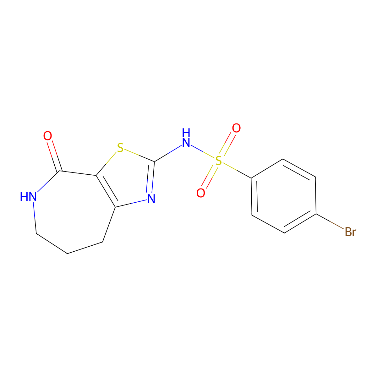 4-bromo-N-(4-oxo-5,6,7,8-tetrahydro-4H-thiazolo[5,4-c]azepin-2-yl)benzenesulfonamide molecular structure, CAS 1797094-41-7