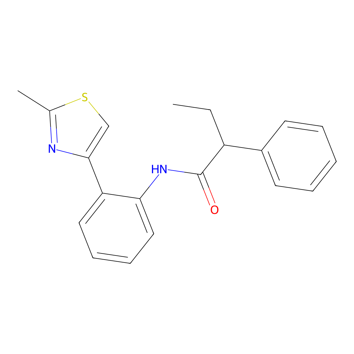 N-(2-(2-methylthiazol-4-yl)phenyl)-2-phenylbutanamide molecular structure, CAS 1797094-82-6