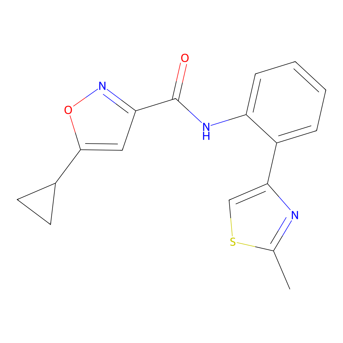5-cyclopropyl-N-(2-(2-methylthiazol-4-yl)phenyl)isoxazole-3-carboxamide molecular structure, CAS 1797095-00-1