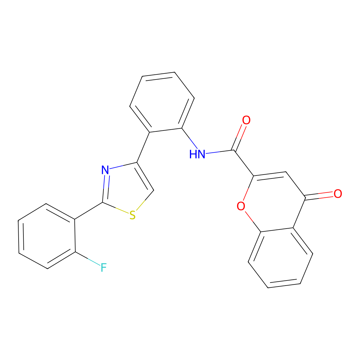 N-(2-(2-(2-fluorophenyl)thiazol-4-yl)phenyl)-4-oxo-4H-chromene-2-carboxamide molecular structure, CAS 1797095-14-7