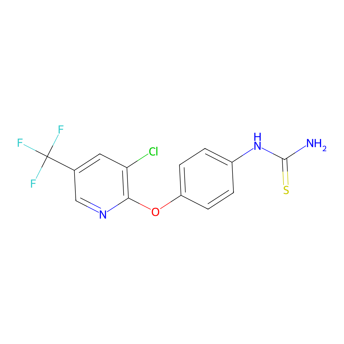 4-(3-Chloro-5-(trifluoromethyl)2-pyridyloxy)phenylthiourea molecular structure, CAS 1797096-10-6