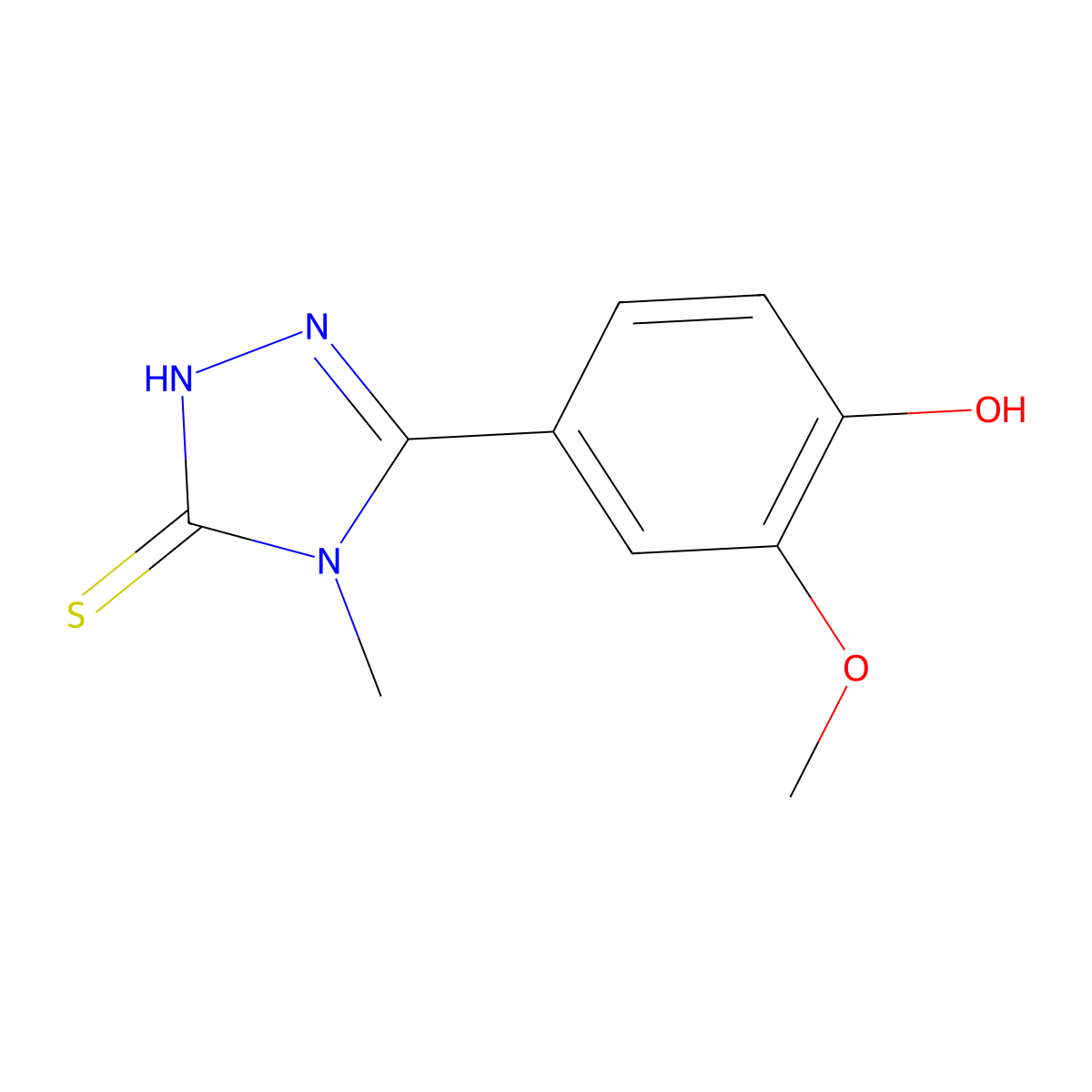 5-(4-Hydroxy-3-methoxyphenyl)-4-methyl-2,4-dihydro-3H-1,2,4-triazole-3-thione molecular structure, CAS 1797096-15-1