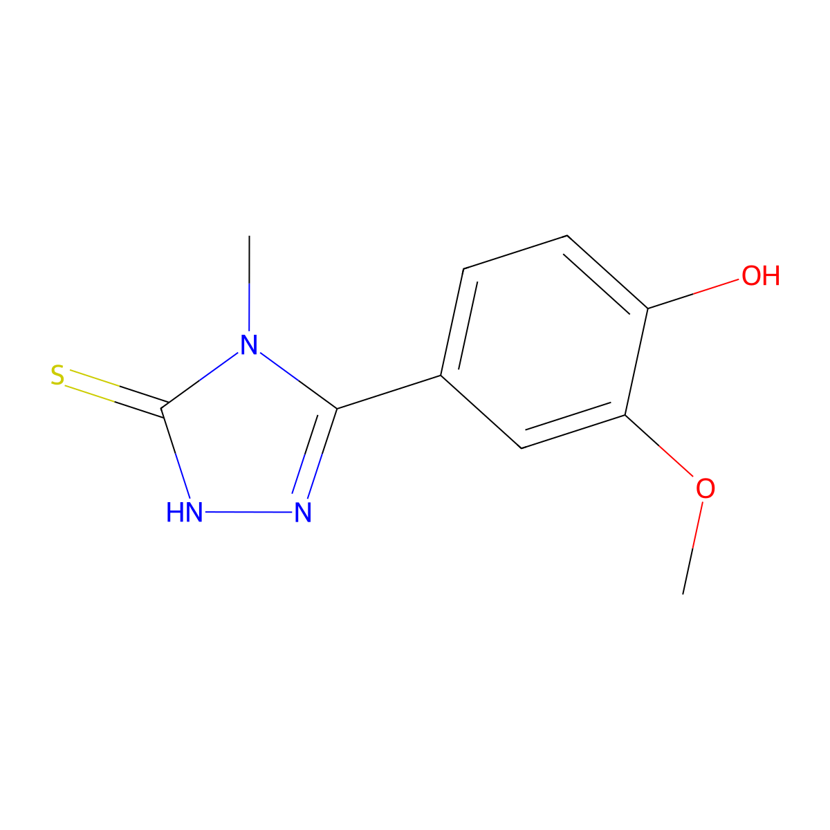 5-(4-Hydroxy-3-methoxyphenyl)-4-methyl-2,4-dihydro-3H-1,2,4-triazole-3-thione molecular structure, CAS 1797096-15-1