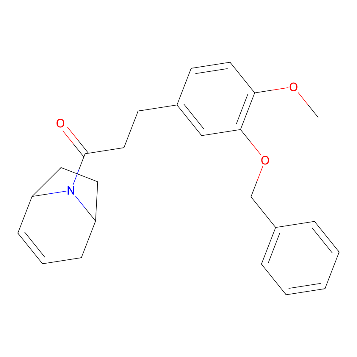 3-(3-(benzyloxy)-4-methoxyphenyl)-1-((1R,5S)-8-azabicyclo[3.2.1]oct-2-en-8-yl)propan-1-one molecular structure, CAS 1797096-47-9