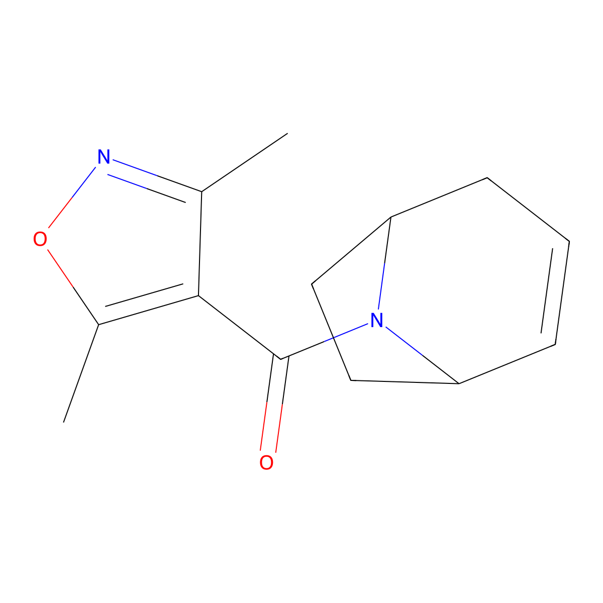 (1R,5S)-8-azabicyclo[3.2.1]oct-2-en-8-yl(3,5-dimethylisoxazol-4-yl)methanone molecular structure, CAS 1797096-59-3