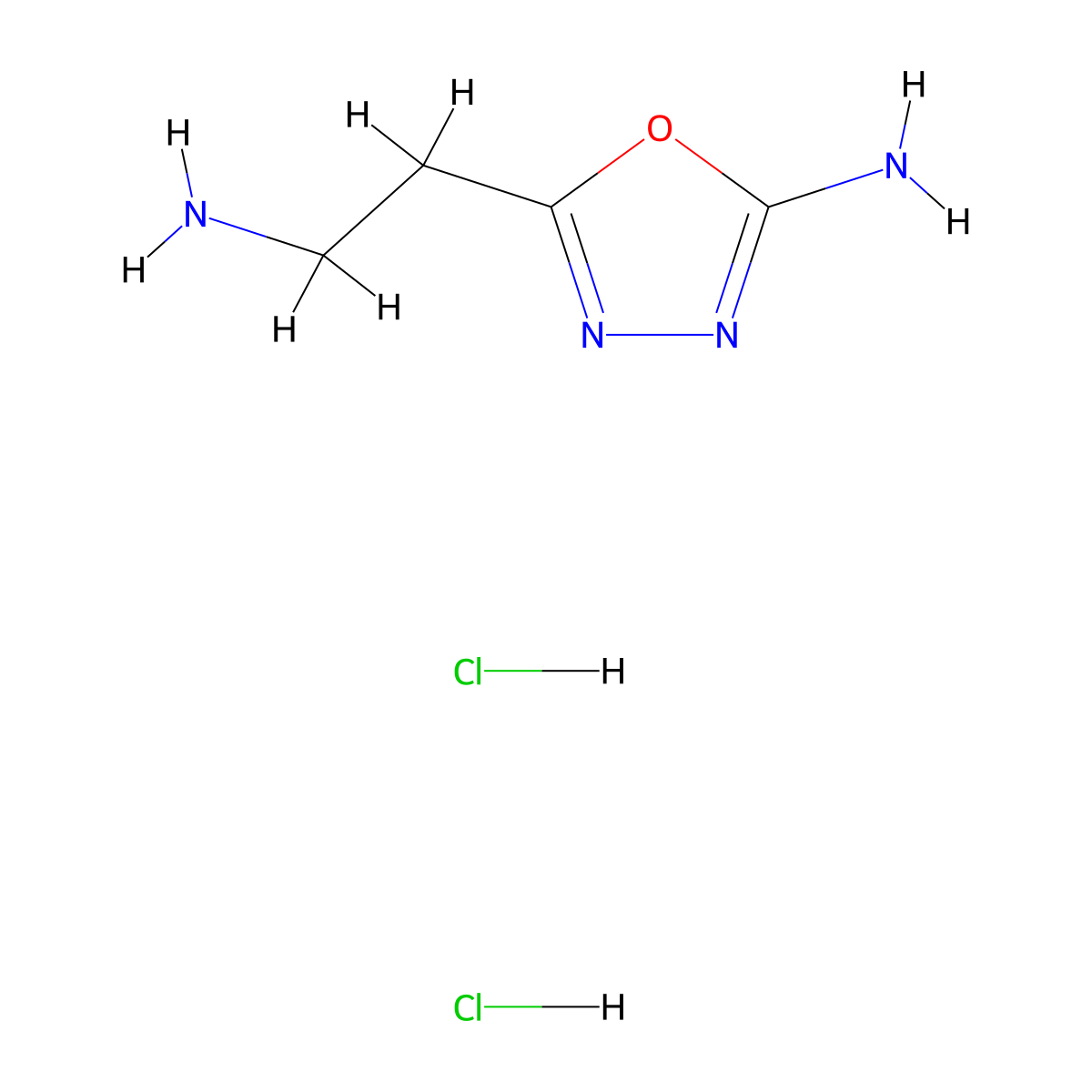 5-(2-Aminoethyl)-1,3,4-oxadiazol-2-amine dihydrochloride molecular structure, CAS 1797101-39-3