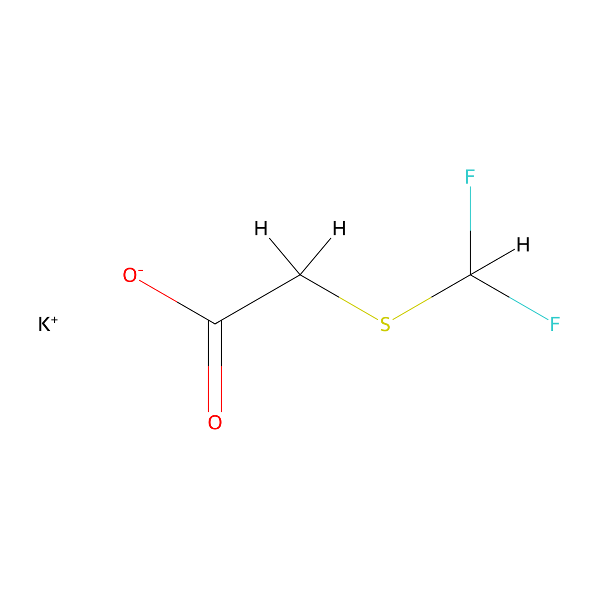 Potassium 2-((difluoromethyl)thio)acetate molecular structure, CAS 1797117-16-8