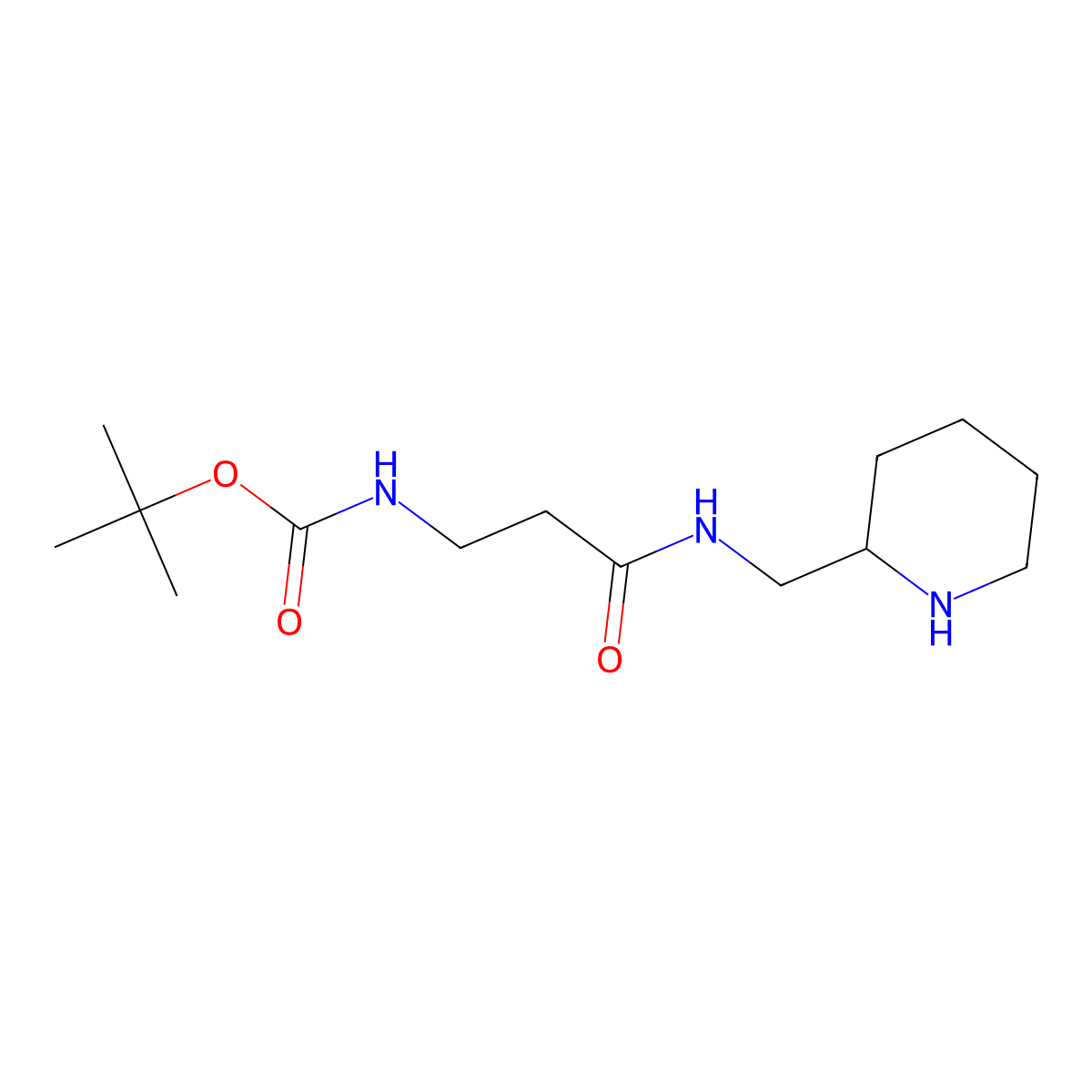 tert-butyl N-{2-[(piperidin-2-ylmethyl)carbamoyl]ethyl}carbamate molecular structure, CAS 1797118-30-9