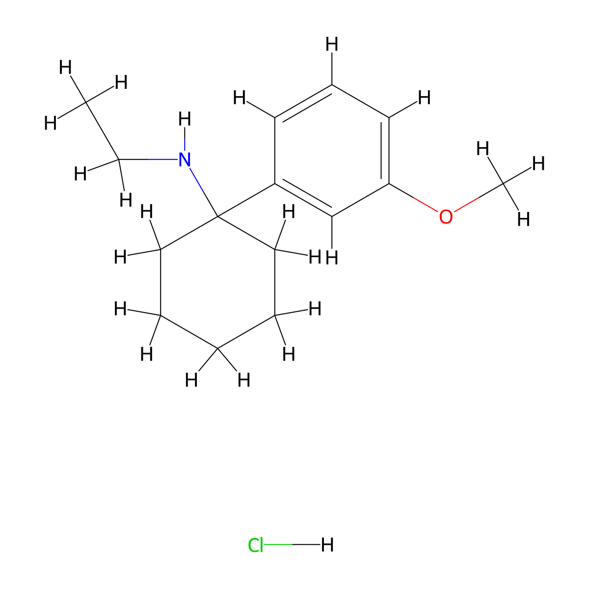 N-Ethyl-1-(3-methoxyphenyl)cyclohexanamine hydrochloride molecular structure, CAS 1797121-52-8