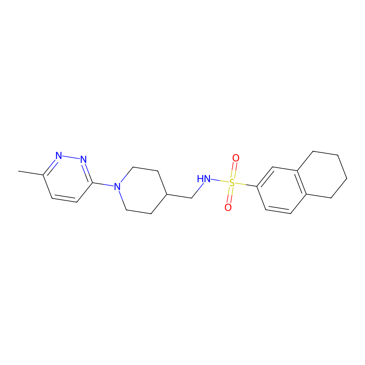 N-{[1-(6-methylpyridazin-3-yl)piperidin-4-yl]methyl}-5,6,7,8-tetrahydronaphthalene-2-sulfonamide molecular structure, CAS 1797123-81-9