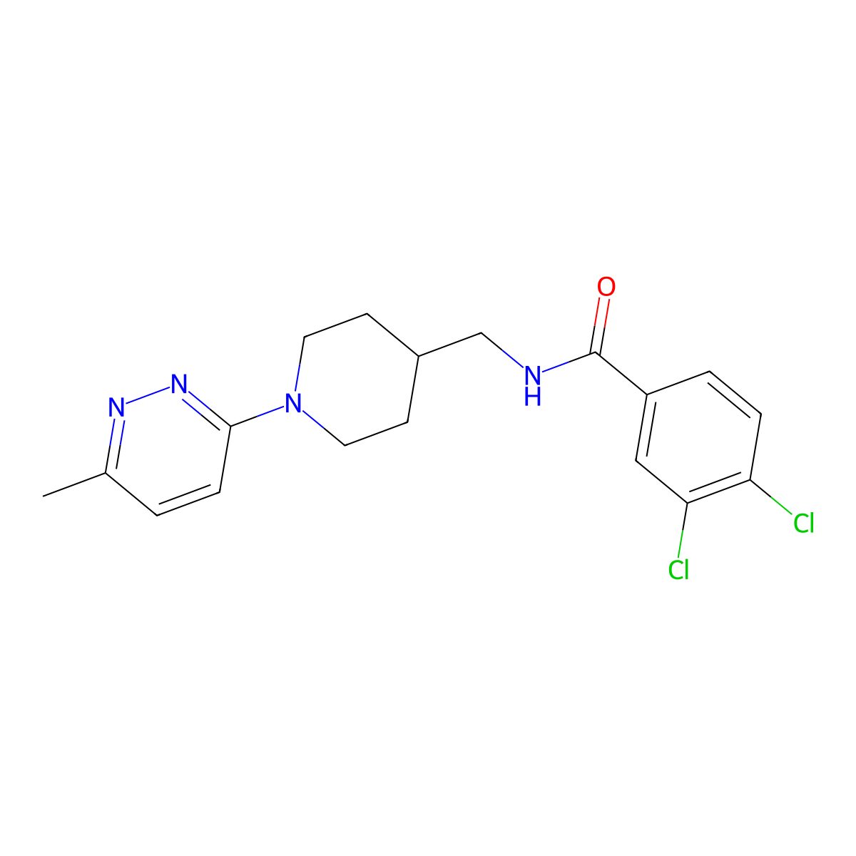 3,4-Dichloro-N-[[1-(6-methylpyridazin-3-yl)piperidin-4-yl]methyl]benzamide molecular structure, CAS 1797124-53-8