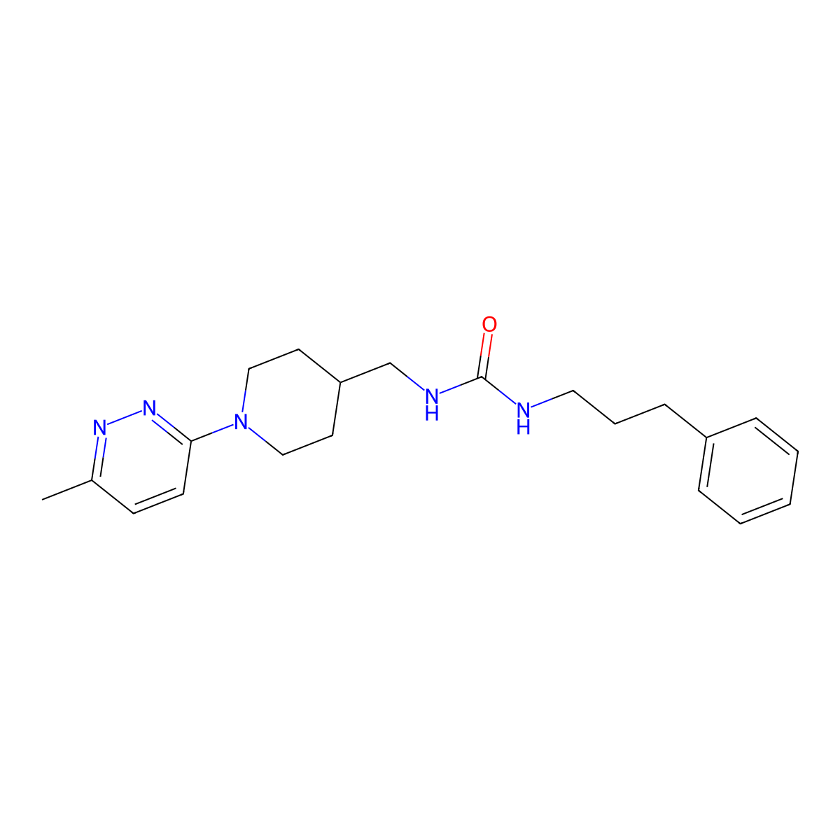 1-((1-(6-Methylpyridazin-3-yl)piperidin-4-yl)methyl)-3-(3-phenylpropyl)urea molecular structure, CAS 1797124-65-2