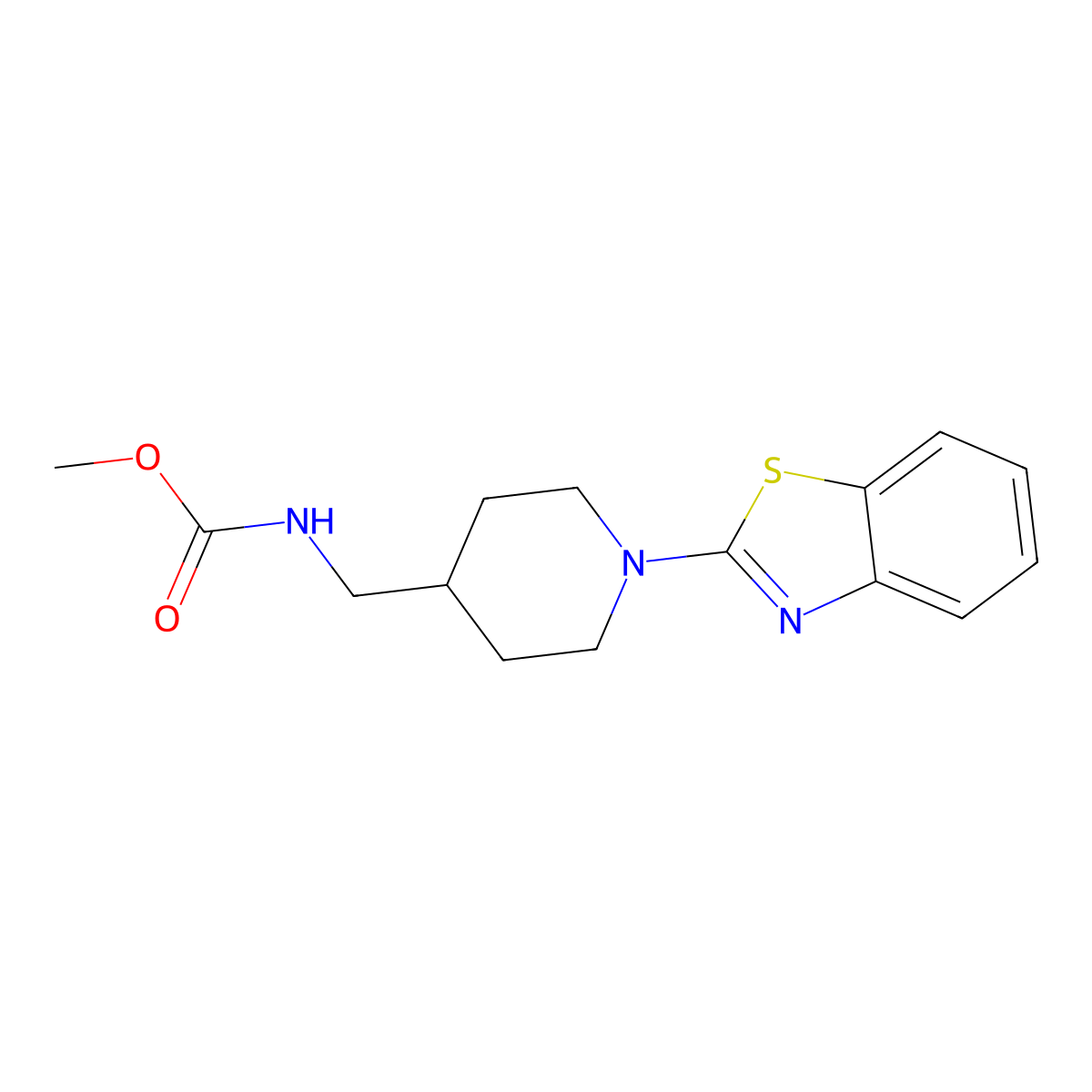 Methyl ((1-(benzo[d]thiazol-2-yl)piperidin-4-yl)methyl)carbamate molecular structure, CAS 1797124-75-4