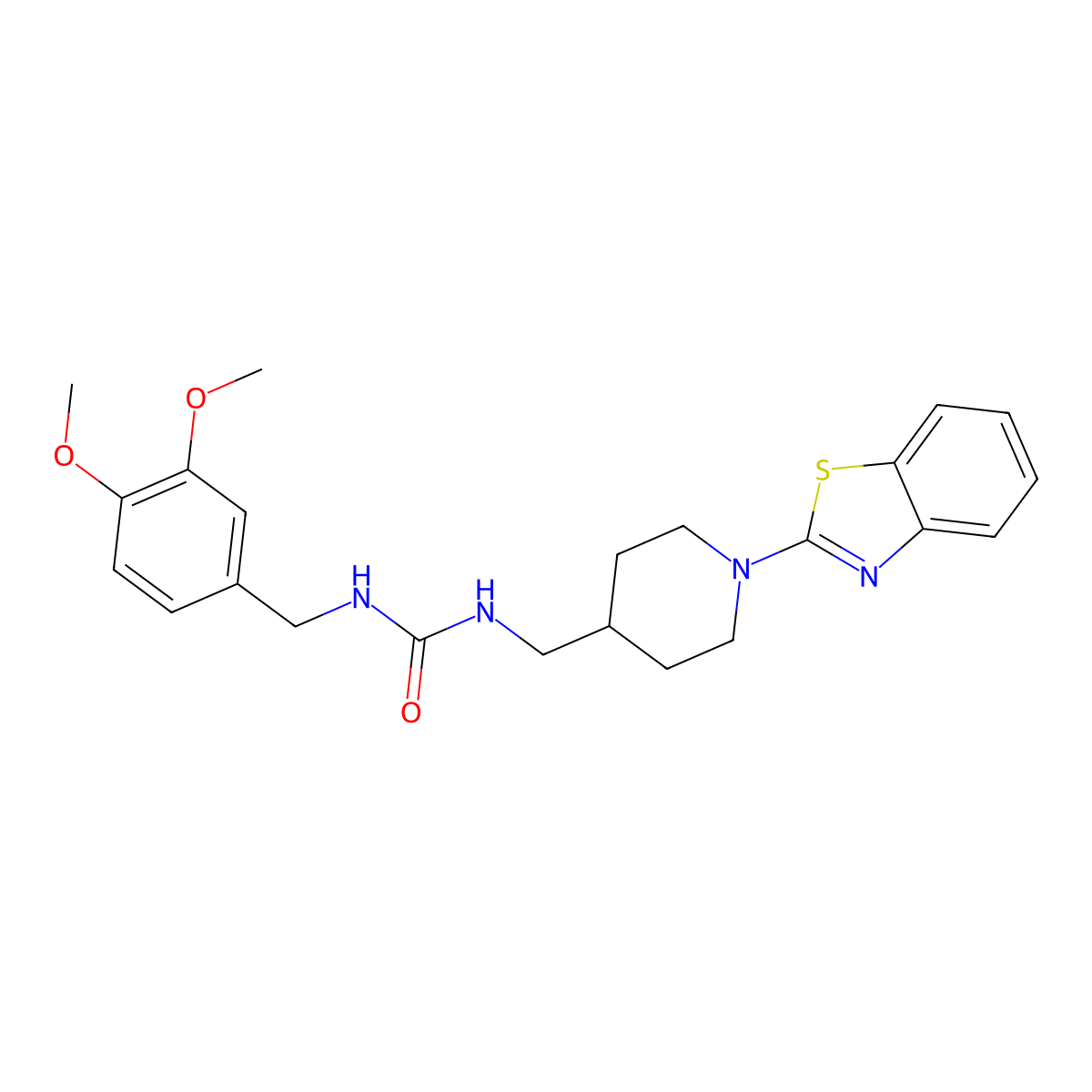 1-((1-(Benzo[d]thiazol-2-yl)piperidin-4-yl)methyl)-3-(3,4-dimethoxybenzyl)urea molecular structure, CAS 1797124-84-5