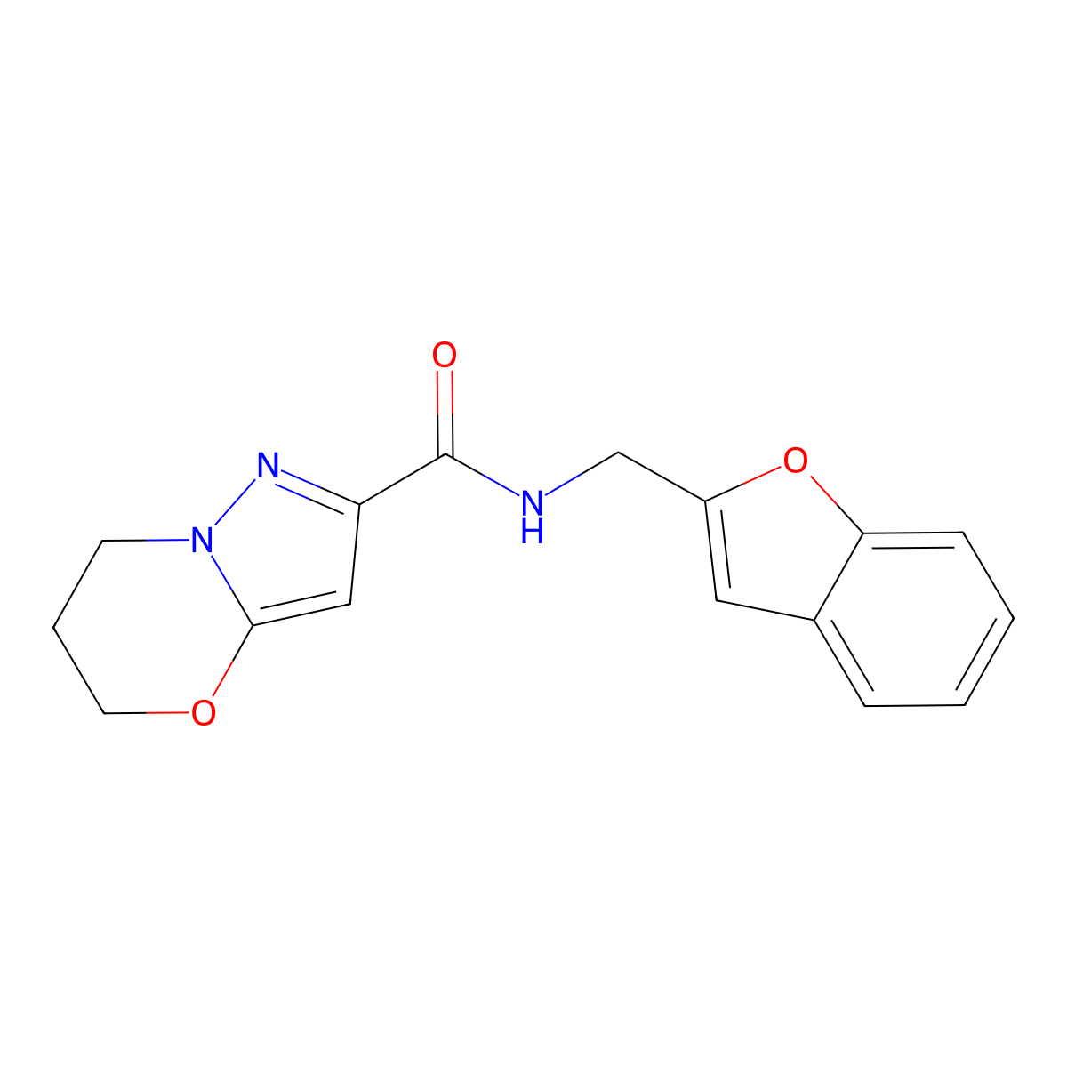 N-(benzofuran-2-ylmethyl)-6,7-dihydro-5H-pyrazolo[5,1-b][1,3]oxazine-2-carboxamide molecular structure, CAS 1797125-25-7