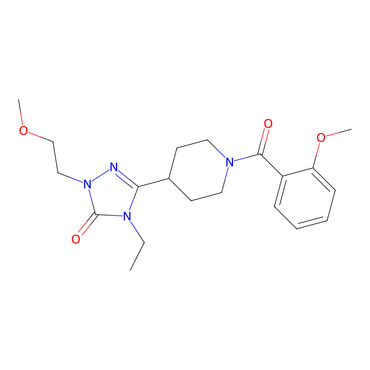 4-ethyl-3-(1-(2-methoxybenzoyl)piperidin-4-yl)-1-(2-methoxyethyl)-1H-1,2,4-triazol-5(4H)-one molecular structure, CAS 1797125-48-4