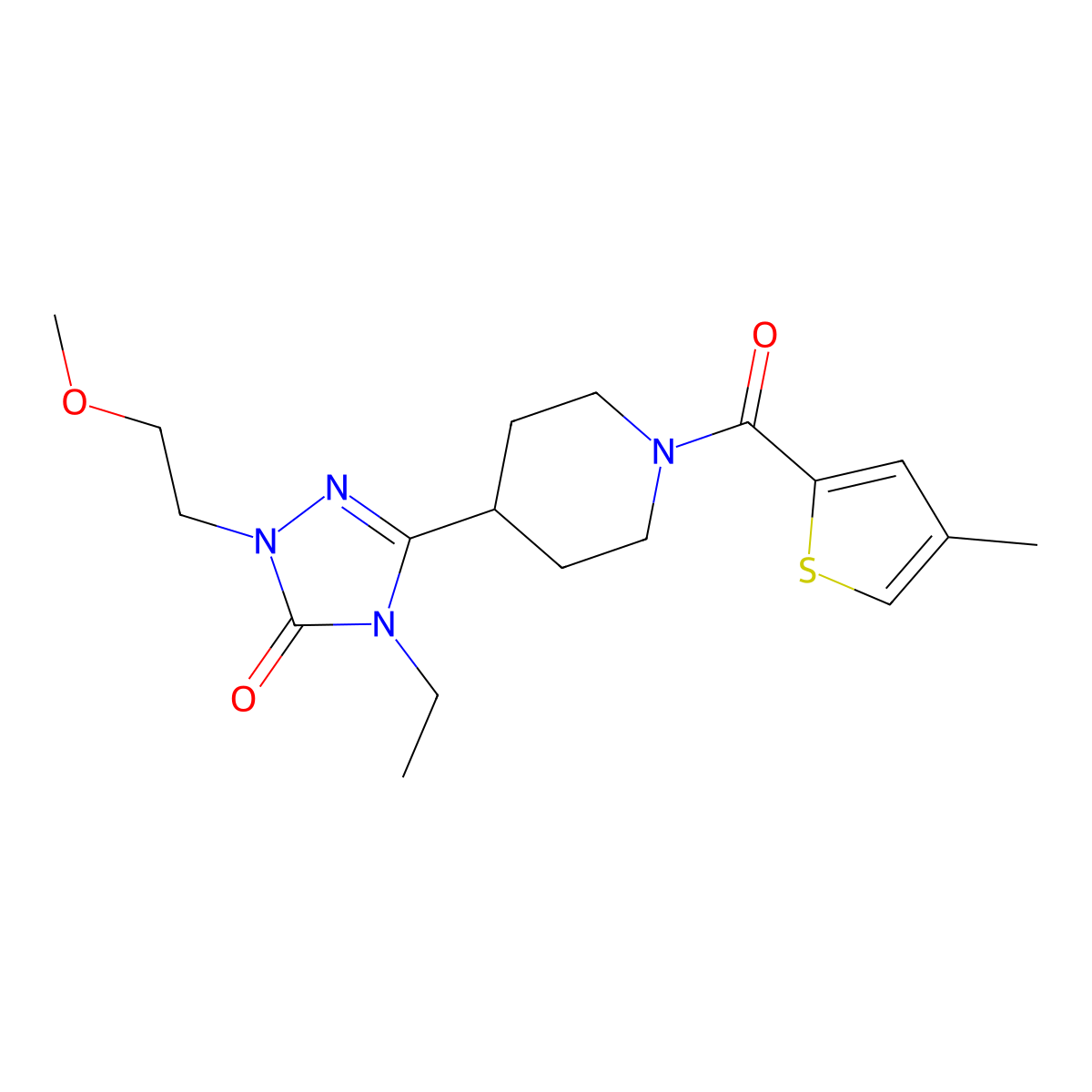 4-ethyl-1-(2-methoxyethyl)-3-(1-(4-methylthiophene-2-carbonyl)piperidin-4-yl)-1H-1,2,4-triazol-5(4H)-one molecular structure, CAS 1797125-63-3