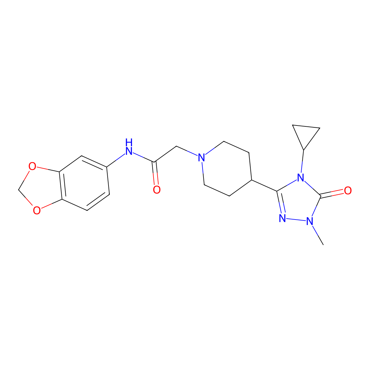 N-(2H-1,3-benzodioxol-5-yl)-2-[4-(4-cyclopropyl-1-methyl-5-oxo-4,5-dihydro-1H-1,2,4-triazol-3-yl)piperidin-1-yl]acetamide molecular structure, CAS 1797126-62-5