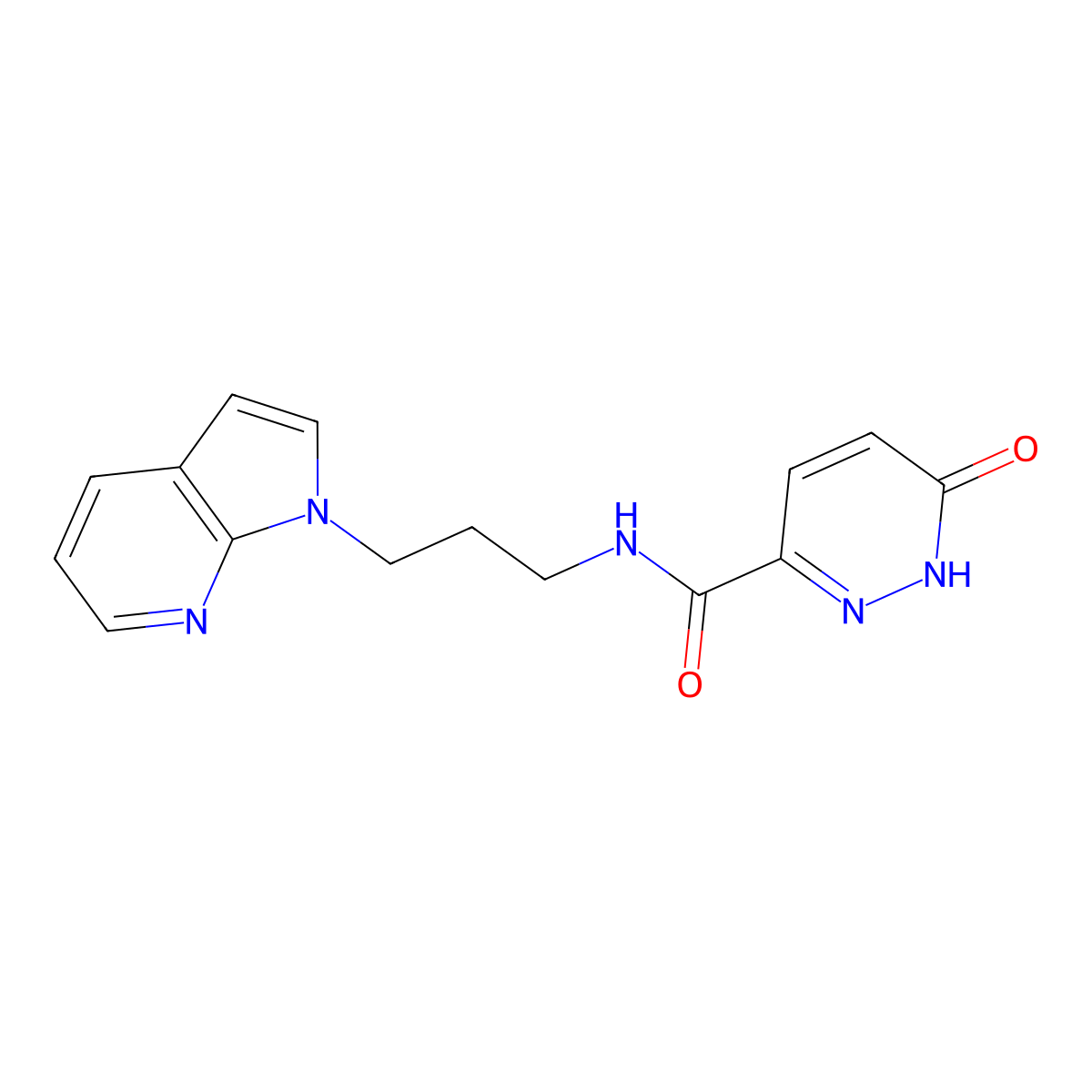 N-(3-(1H-pyrrolo[2,3-b]pyridin-1-yl)propyl)-6-oxo-1,6-dihydropyridazine-3-carboxamide molecular structure, CAS 1797127-44-6