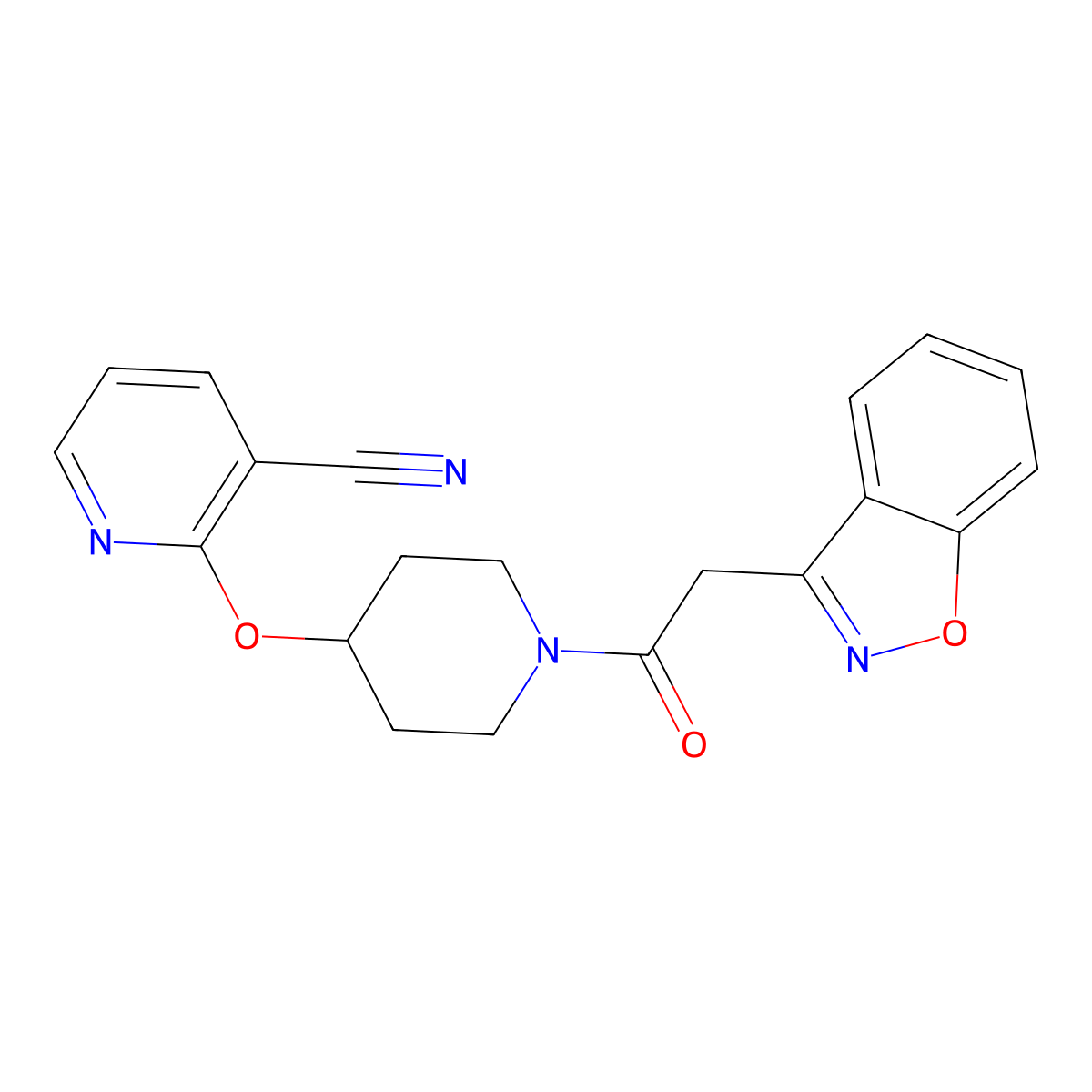 2-((1-(2-(Benzo[d]isoxazol-3-yl)acetyl)piperidin-4-yl)oxy)nicotinonitrile molecular structure, CAS 1797127-60-6