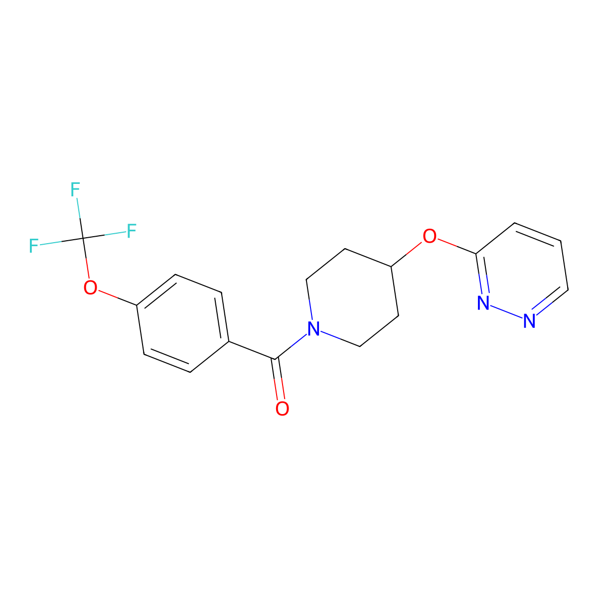 (4-(Pyridazin-3-yloxy)piperidin-1-yl)(4-(trifluoromethoxy)phenyl)methanone molecular structure, CAS 1797128-46-1