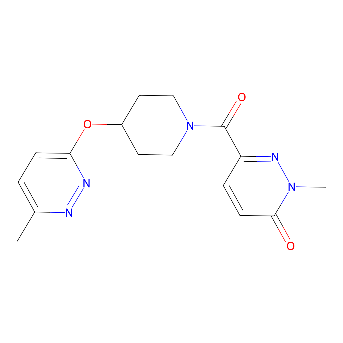 2-methyl-6-(4-((6-methylpyridazin-3-yl)oxy)piperidine-1-carbonyl)pyridazin-3(2H)-one molecular structure, CAS 1797129-16-8