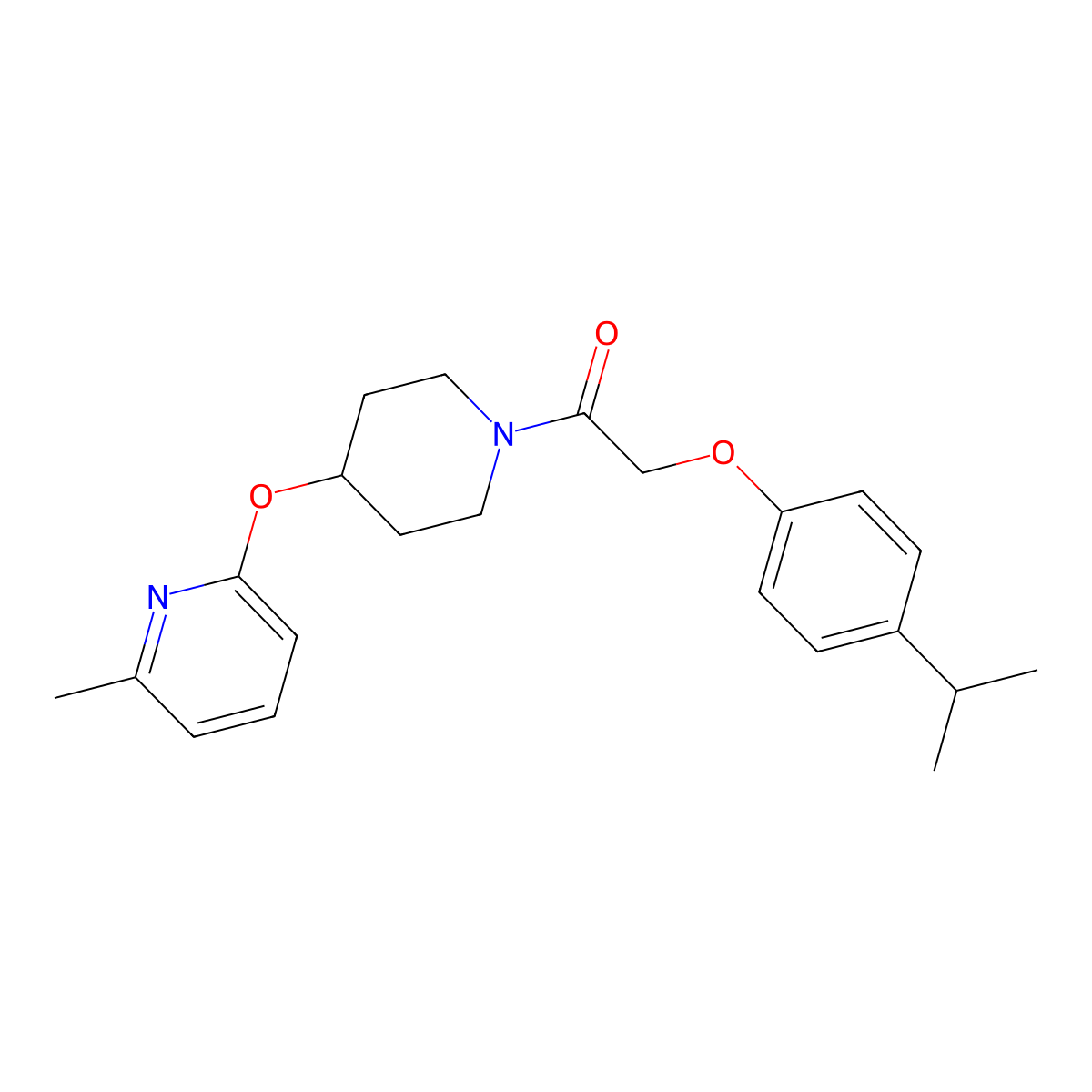 2-(4-Isopropylphenoxy)-1-(4-((6-methylpyridin-2-yl)oxy)piperidin-1-yl)ethanone molecular structure, CAS 1797129-50-0