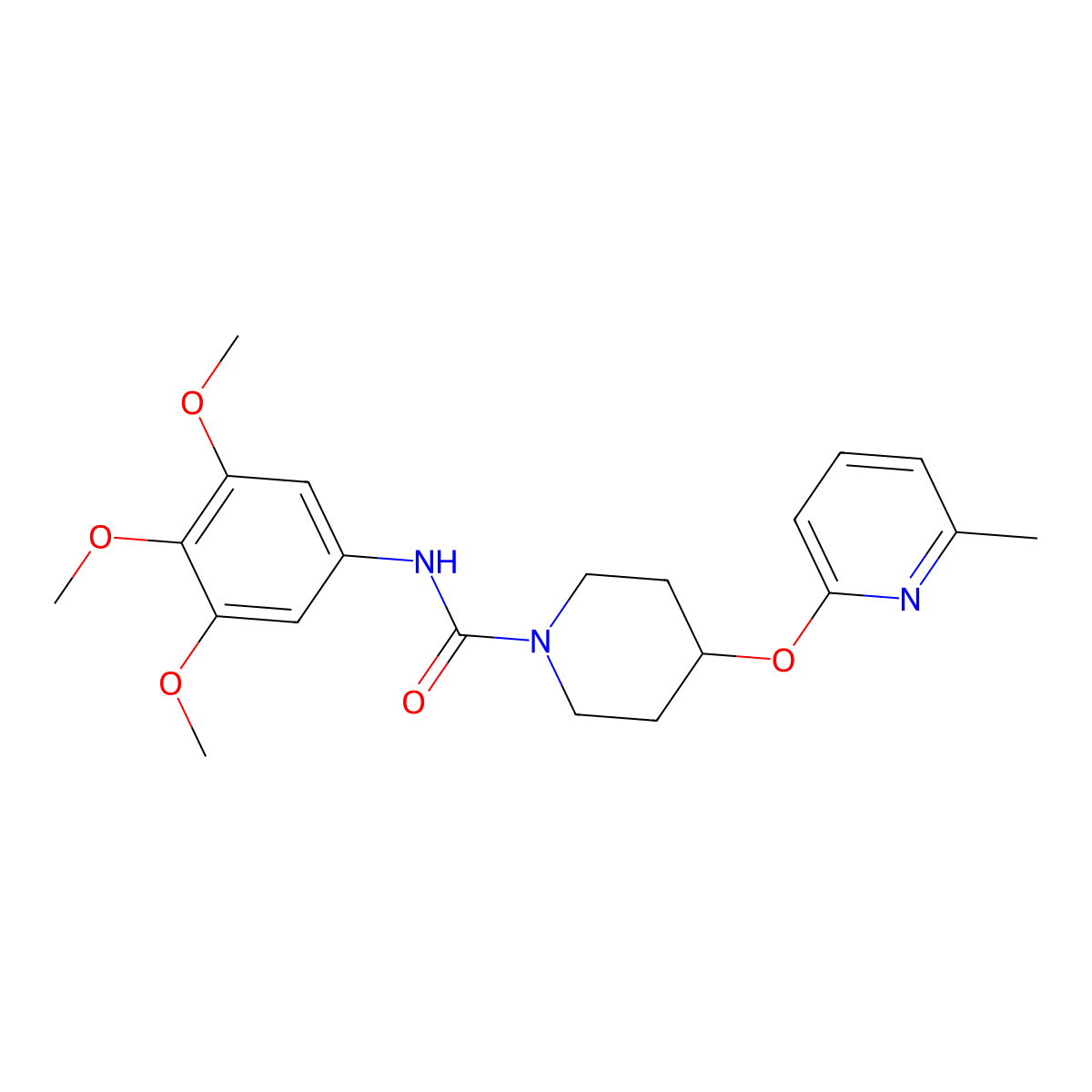 4-((6-methylpyridin-2-yl)oxy)-N-(3,4,5-trimethoxyphenyl)piperidine-1-carboxamide molecular structure, CAS 1797129-67-9