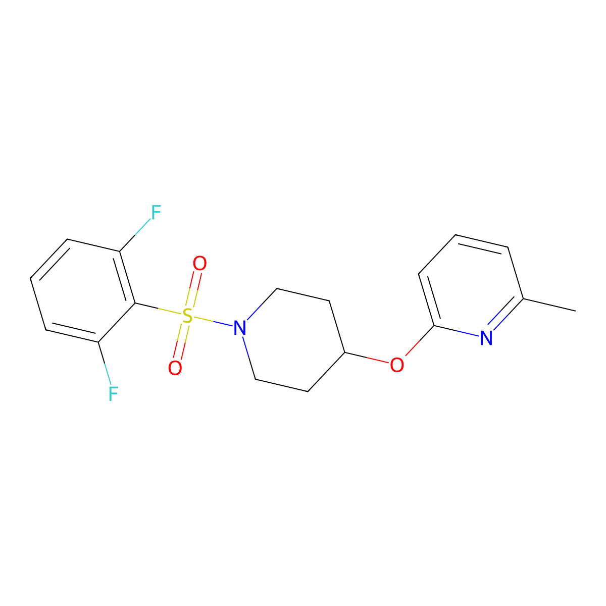 2-((1-((2,6-Difluorophenyl)sulfonyl)piperidin-4-yl)oxy)-6-methylpyridine molecular structure, CAS 1797129-81-7