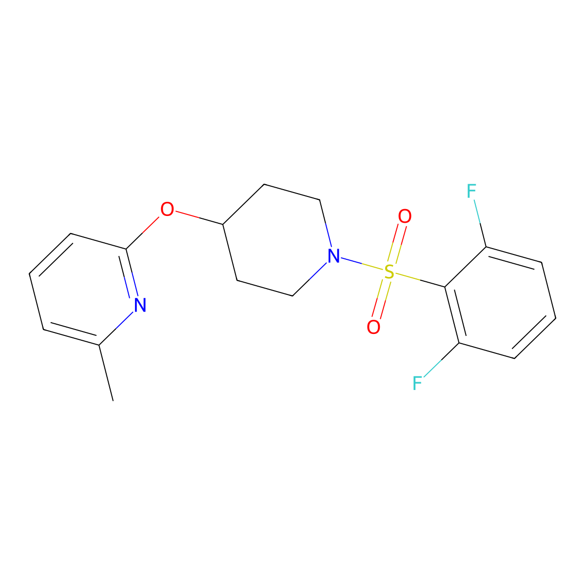 2-((1-((2,6-Difluorophenyl)sulfonyl)piperidin-4-yl)oxy)-6-methylpyridine molecular structure, CAS 1797129-81-7