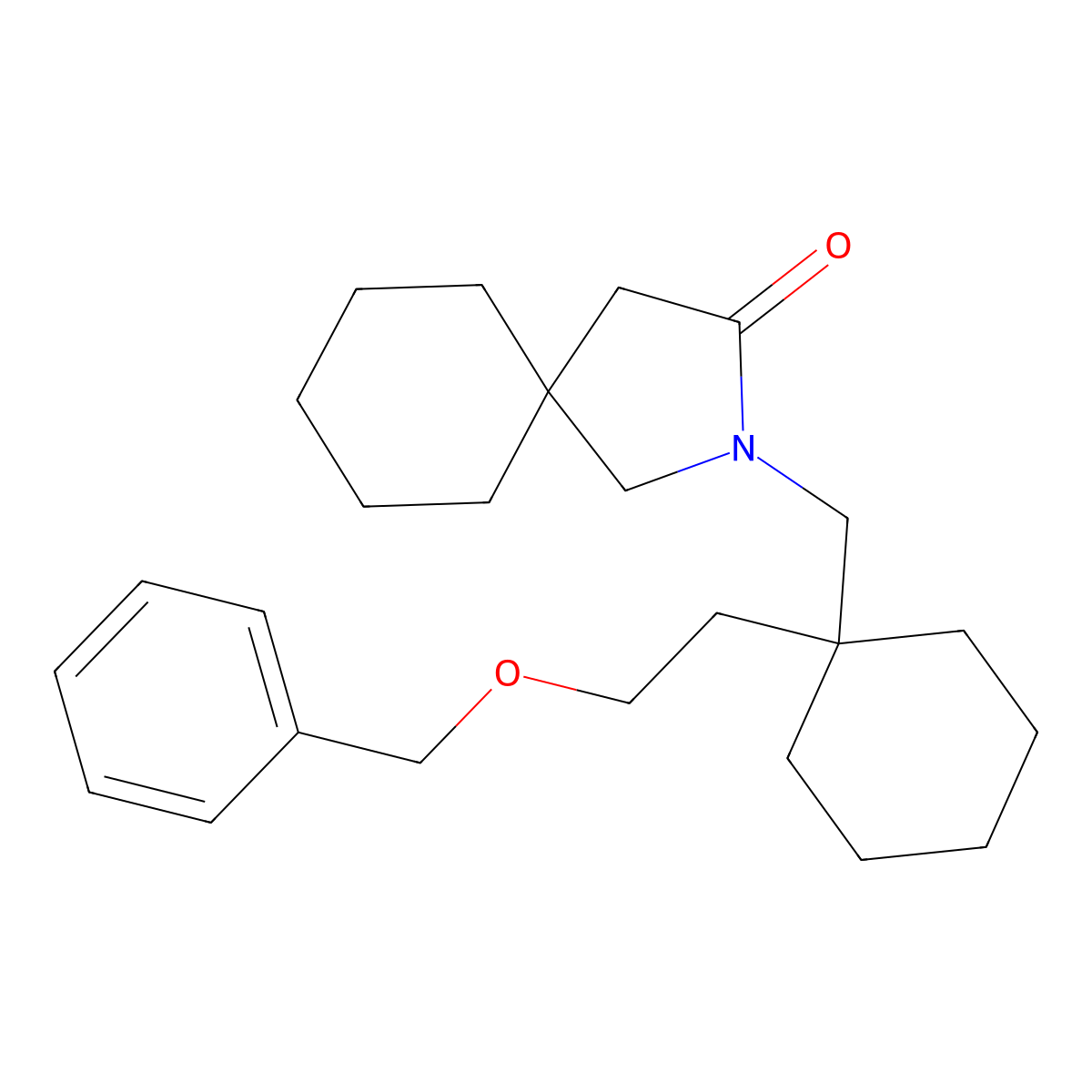 1-(3-Oxo-2-aza-spiro[4,5]dec-2-ylmethyl)cyclohexaneethanol Benzyl Ether molecular structure, CAS 1797131-29-3
