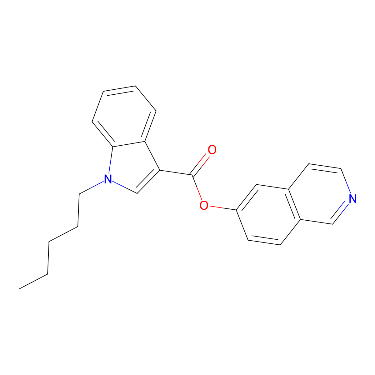 Isoquinolin-6-yl 1-pentyl-1H-indole-3-carboxylate molecular structure, CAS 1797131-58-8