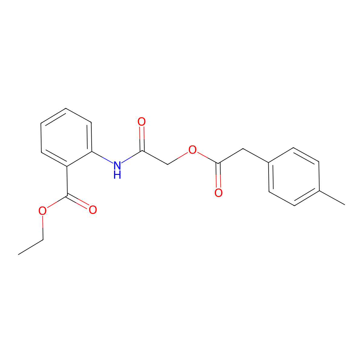 Ethyl 2-[({[(4-methylphenyl)acetyl]oxy}acetyl)amino]benzoate molecular structure, CAS 1797137-24-6